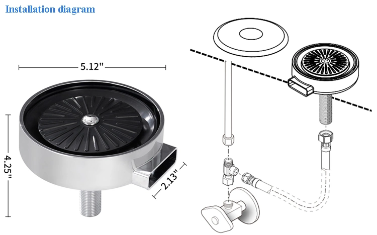 Kitchen Sink Attachment Automatic Glass Rinser with Lid