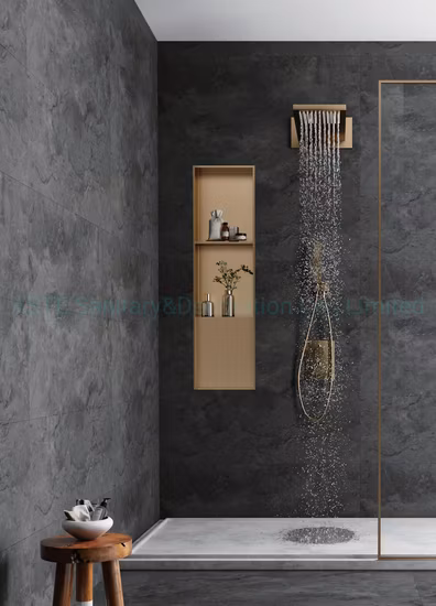 Shower Niche Wall Mounted Recessed Stainless Steel Metal Shelves Bathroom Accessories