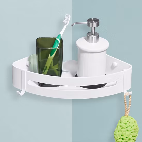 Porta scopino in alluminio bianco Porta carta Porta accappatoio Porta asciugamani Barra in acciaio inox Mensola per doccia Set da bagno Accessori